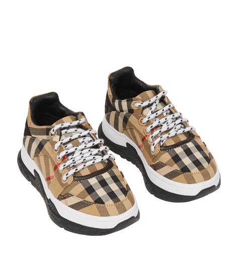 burberry kids vintage check sneakers|burberry perforated check leather sneakers.